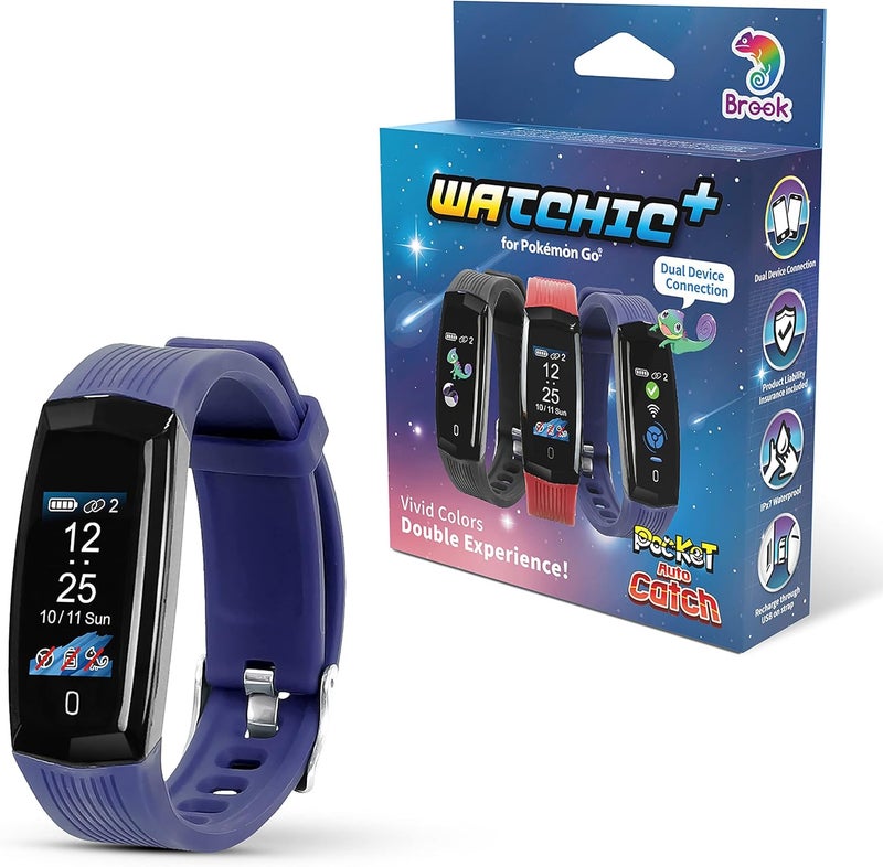 Brook Pocket Auto Catch Watchic Plus - Dual Accounts Auto Catcher, IPX7 Waterproof, 0.96 inch Color Display, Pocket Monster Go Catcher Accessory (Blue) - Image 1